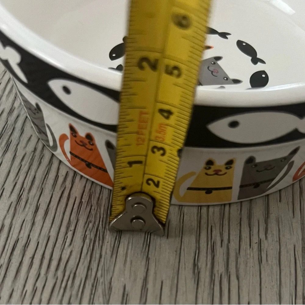 Stoneware Set of Four Pet Bowls with Fun Designs